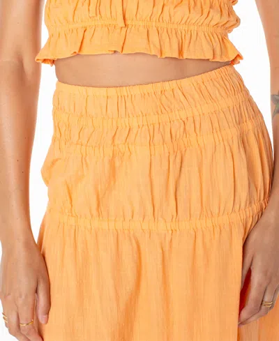 Roxy Juniors' Malia Cotton Solid Tiered Midi Skirt