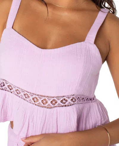 Roxy Island Time Lilac Cropped Cami Top In Purple