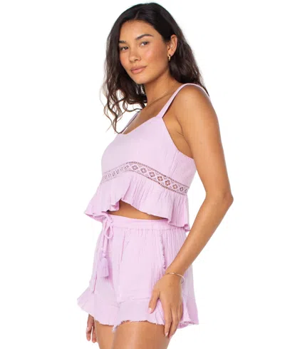 Roxy Island Time Lilac Cropped Cami Top In Purple