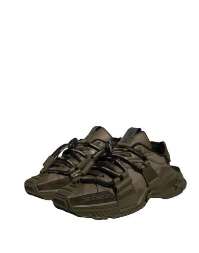 Pre-owned Dolce & Gabbana Military Green Space Low Top Sneakers Men's Shoes ()