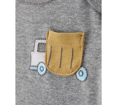 Carter's Baby Boys Round Neck Short Sleeve Rib 5-pc. Bodysuit