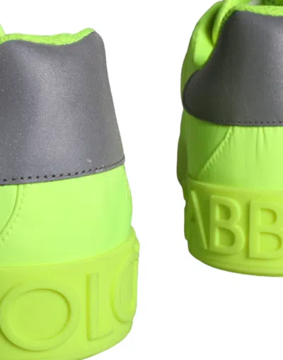 Pre-owned Dolce & Gabbana Neon Green Logo Tape Low Top Sneakers Men's Shoes ()