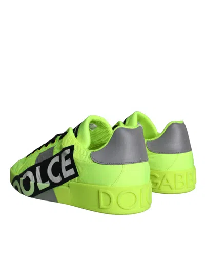 Pre-owned Dolce & Gabbana Neon Green Logo Tape Low Top Sneakers Men's Shoes ()