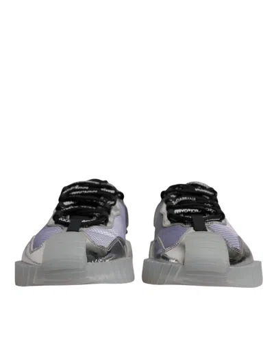 Pre-owned Dolce & Gabbana Silver Black Nylon Ns1 Low Top Sneakers Men's Shoes ()