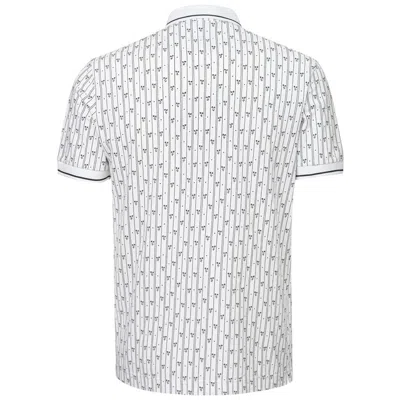 Dolce & Gabbana Polo In Piquet Bianca With Allover Printing