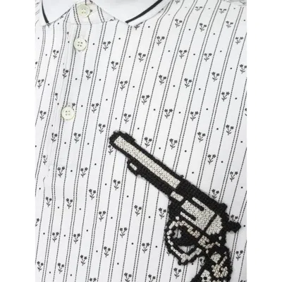 Dolce & Gabbana Polo In Piquet Bianca With Allover Printing