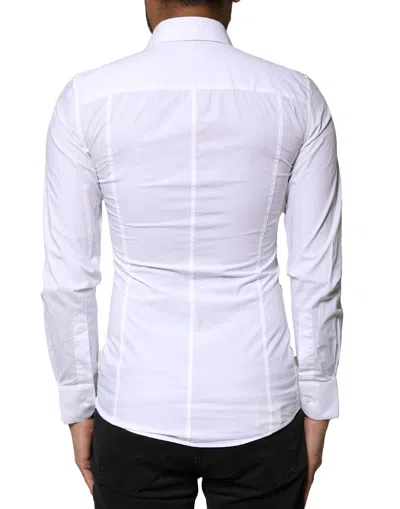 Pre-owned Dolce & Gabbana White Sicilia Cotton Formal Men Dress Men's Shirt ()