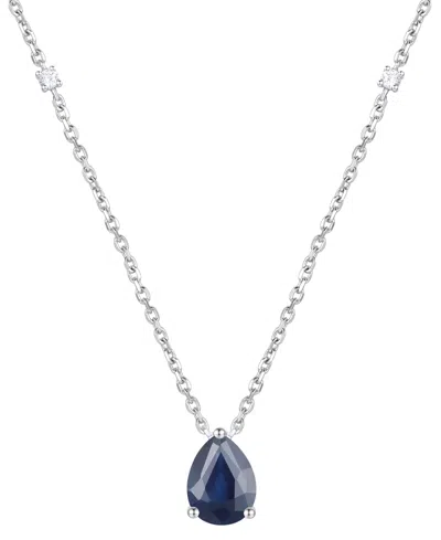 Macy's Emerald (1 Ct. T.w.) & Diamond (1/20 Ct. T.w.) 17" Pendant Necklace In 14k Gold (also In Ruby And Sa