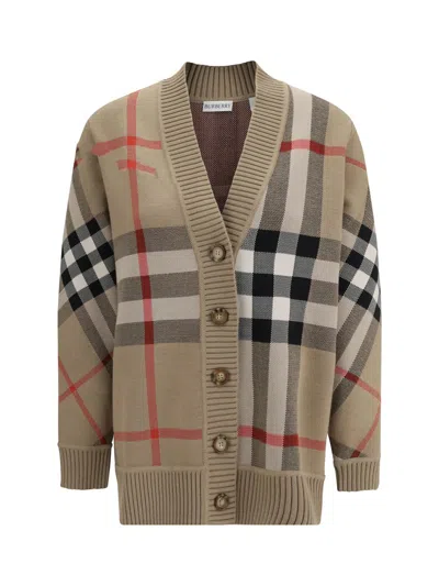 Burberry Women Check Archive Wool Sweater In Gray