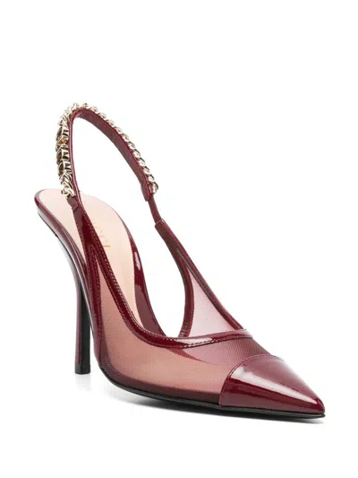 Gucci Mesh Panel Chain Detail Pointed Toe Pumps