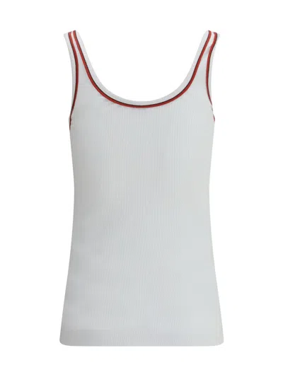 Brunello Cucinelli Women Cotton Top With Shiny Piping In White