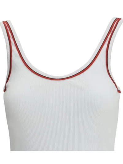 Brunello Cucinelli Women Cotton Top With Shiny Piping In White