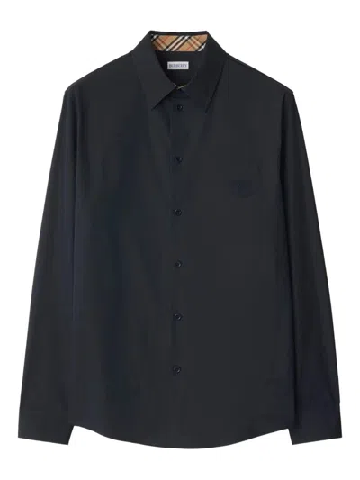 Burberry Sherfield Equestrian Knight Stretch Cotton Poplin Button-up Shirt