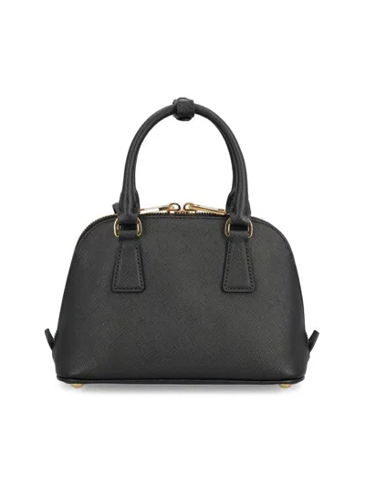 Prada Handbag Leather Top Handles In Black