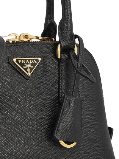 Prada Handbag Leather Top Handles In Black