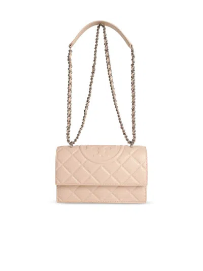 Tory Burch Fleming Small Pink Leather Crossbody Bag