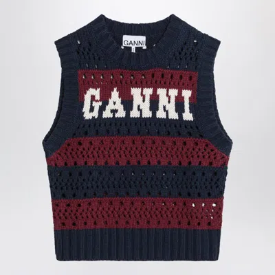 Ganni Multicolor Blue Striped Vest