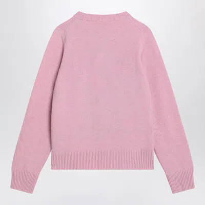 Ganni Womens Chalk Pink Poodle Logo-motif Wool-blend Knit Jumper Xs In Pink