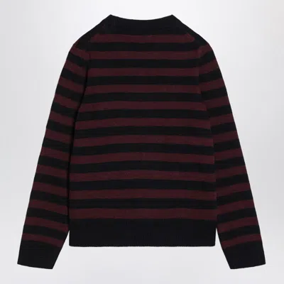 Ganni Graphic Wool Mix Poodle Stripe Sweaters And Cardigans Multicolor In Multi