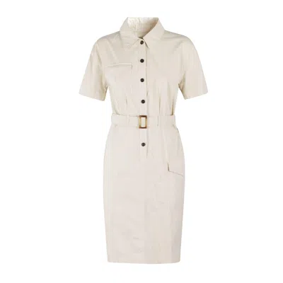 Woolrich Women's Cotton Dress With Buttons And Buckle Belt
