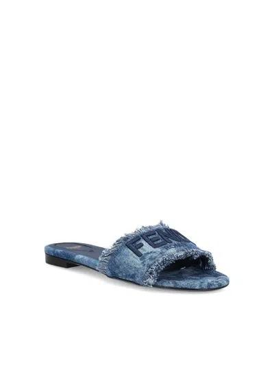 Fendi Sun Slides Frayed Edges