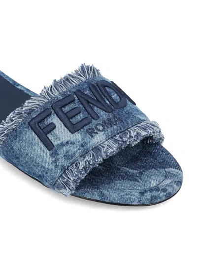 Fendi Sun Slides Frayed Edges