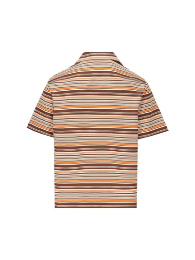 Prada Camicia In Misto Cotone Ricamato Uomo In Multi