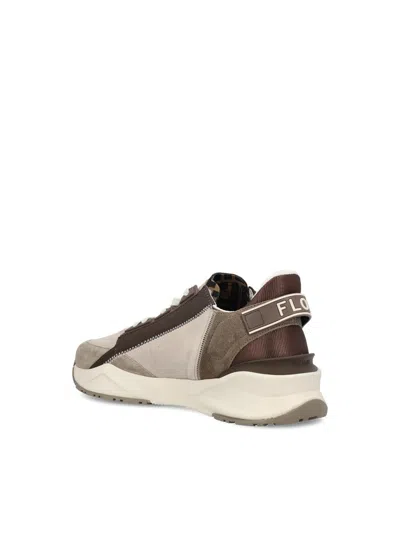 Fendi Flow Sneaker In Beige Nubuck In Brown