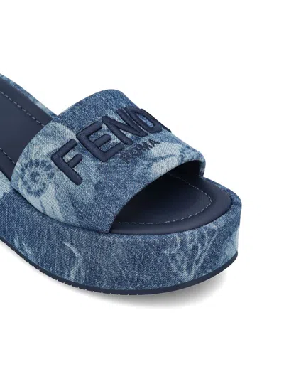 Fendi Sunny Slides With Open Toe And Platform Sole