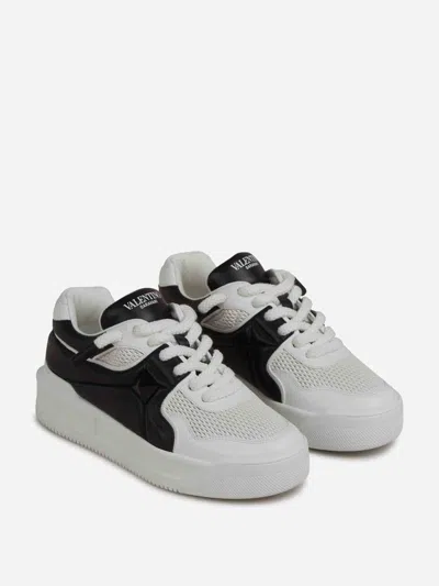 Valentino Garavani One Stud Xl Low-top Sneaker In Nappa Leather And Jacquard Toile Iconographe Techn In White