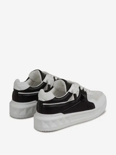 Valentino Garavani One Stud Xl Low-top Sneaker In Nappa Leather And Jacquard Toile Iconographe Techn In White