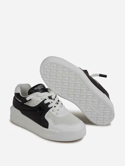 Valentino Garavani One Stud Xl Low-top Sneaker In Nappa Leather And Jacquard Toile Iconographe Techn In White