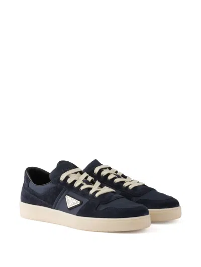 Prada Men's Downtown Nylon And Suede Low-top Sneakers