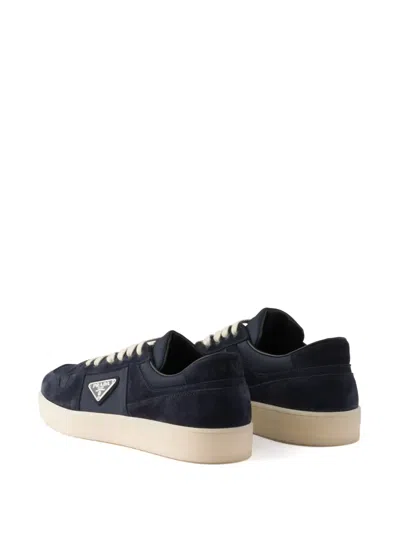 Prada Men's Downtown Nylon And Suede Low-top Sneakers