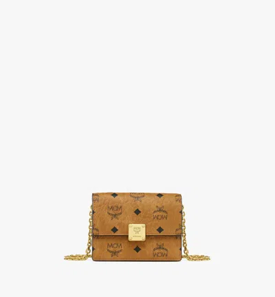 Mcm Aren Chain Wallet In Visetos In Brown