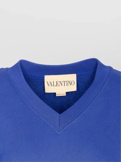 Valentino Blue Cotton "v" College Sweatshirt
