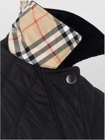 Burberry Quilted Country Jacket Corduroy Collar In Green