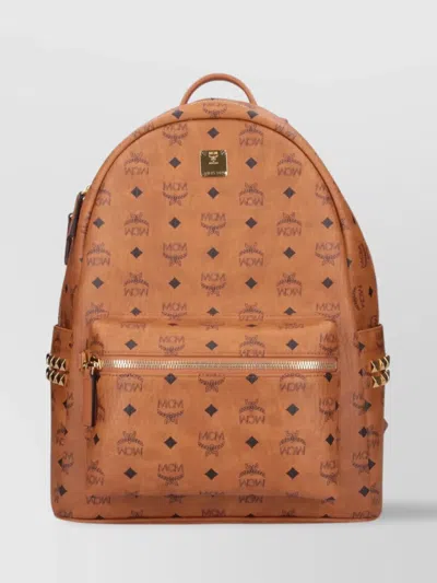 Mcm Studded Front Zip Backpack