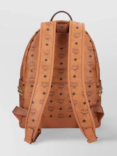 Mcm Studded Front Zip Backpack