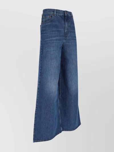 Chloé Chloe' Wide Leg Denim Jeans In Black
