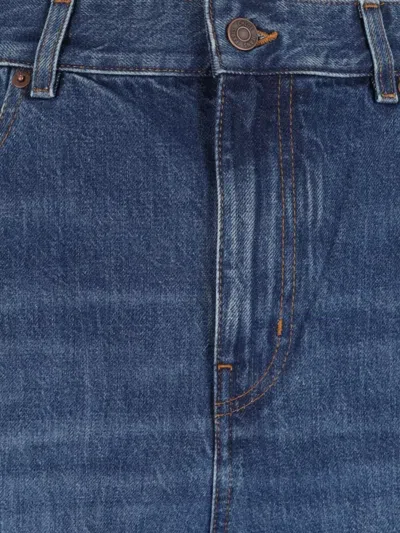 Chloé Chloe' Wide Leg Denim Jeans In Black