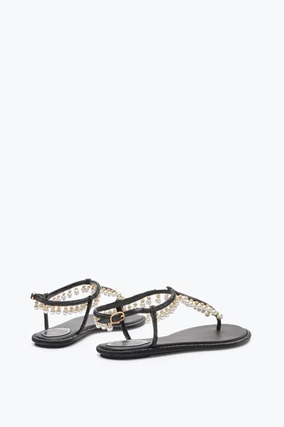 René Caovilla Rene Caovilla Diana Pearls Sandals In Black