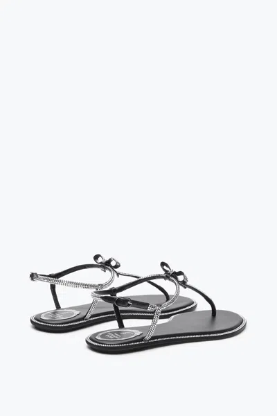 René Caovilla Satin Leather Sandals Bow Detail In R001v065