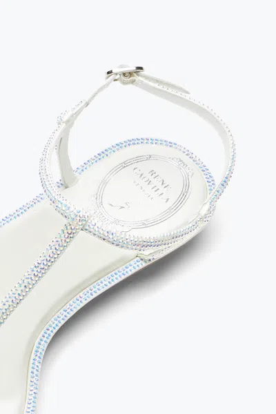 René Caovilla Amalia Embellished Thong Sandals In Silver