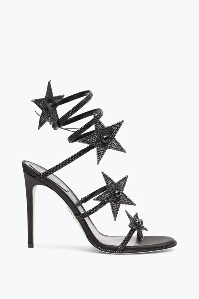 René Caovilla Cleo Star Black Sandal 105