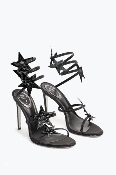 René Caovilla Cleo Star Black Sandal 105