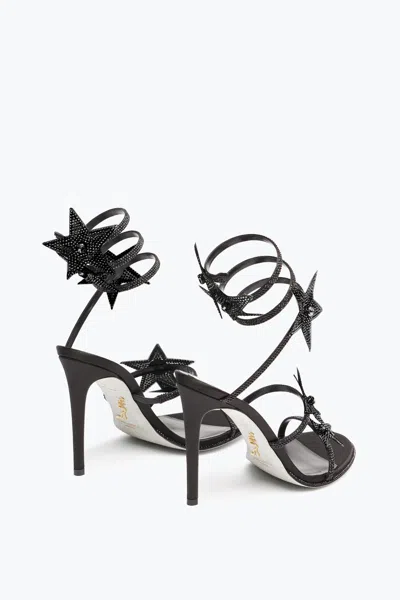 René Caovilla Cleo Star Black Sandal 105