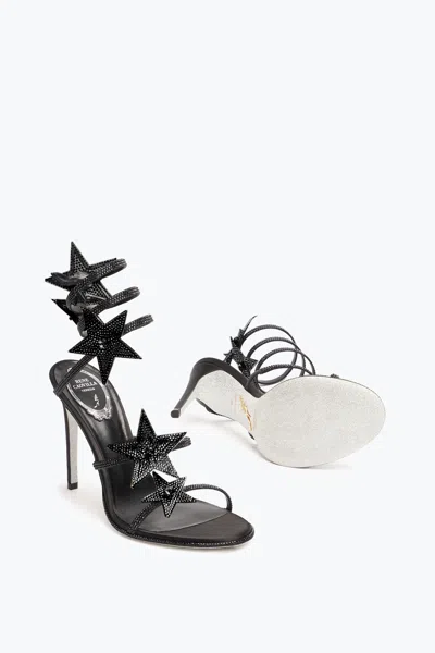 René Caovilla Cleo Star Black Sandal 105