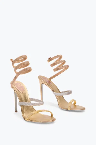 René Caovilla Trigold Cleo Sandals In Gold