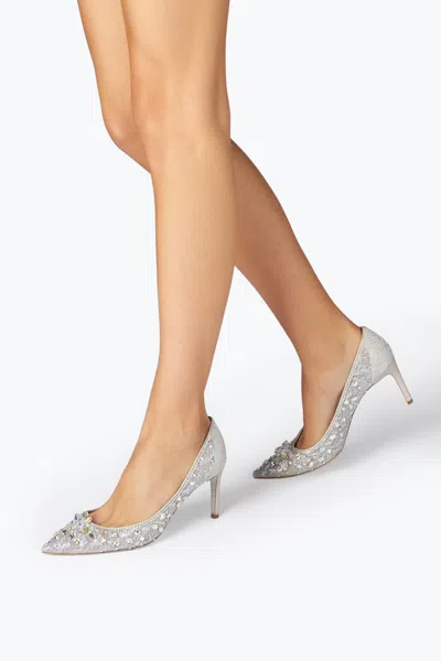René Caovilla Grey Pointed Pumps Cinderella In Silver